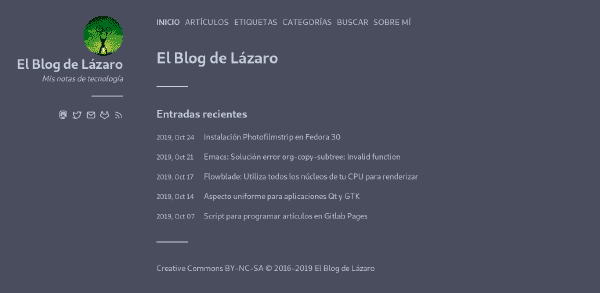 Figure 3: Mi blog desde 2018/2019 realizado con Hugo