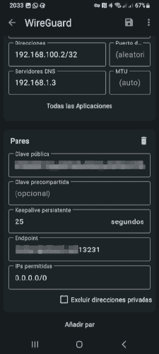 Cliente WireGuard en Android