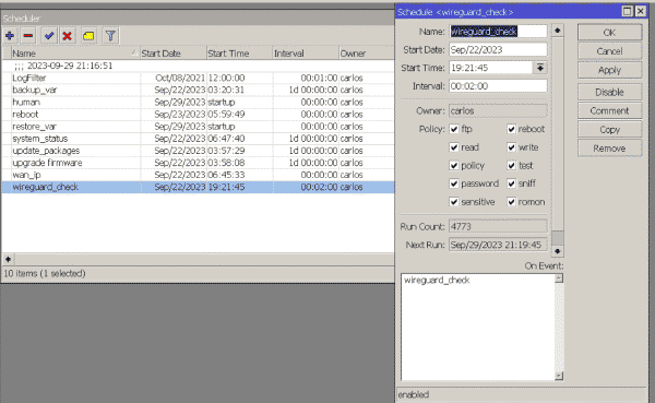Scheduler para DDNS en Mikrotik