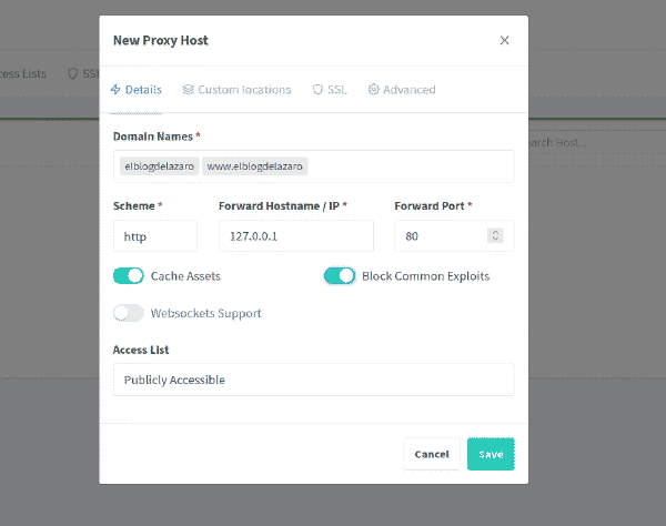 Configuración del host en NPM