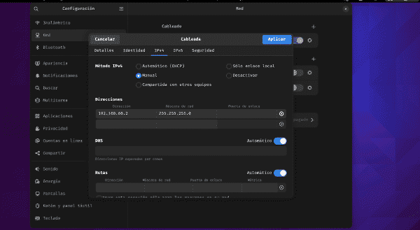 Configuración de IP fija para Netinstall