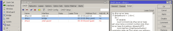 Selección del servidor DHCP en Mikrotik