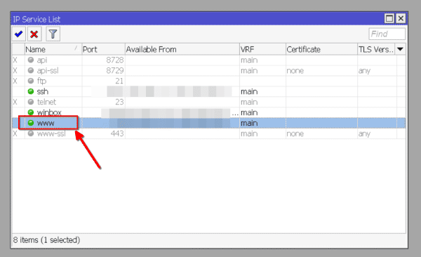 Acceso web al router Mikrotik