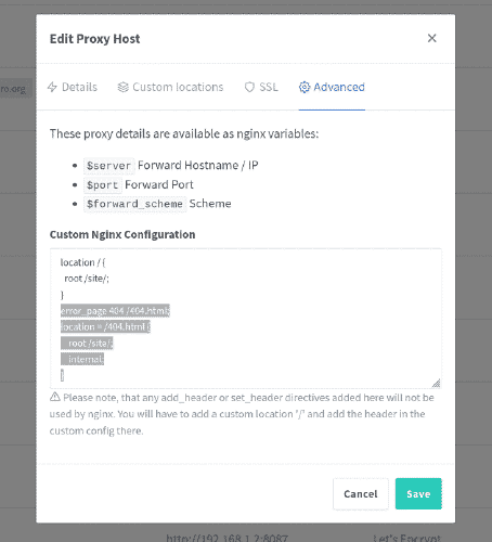 Código para personalizar la página 404