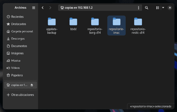Carpeta compartida en red para el repositorio