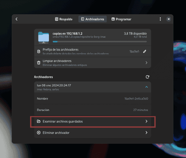 Montar archivador para explorar archivos
