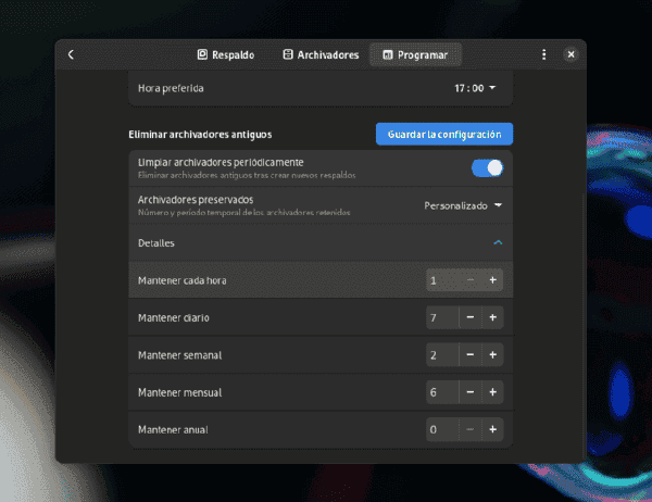 Personalización de la programación