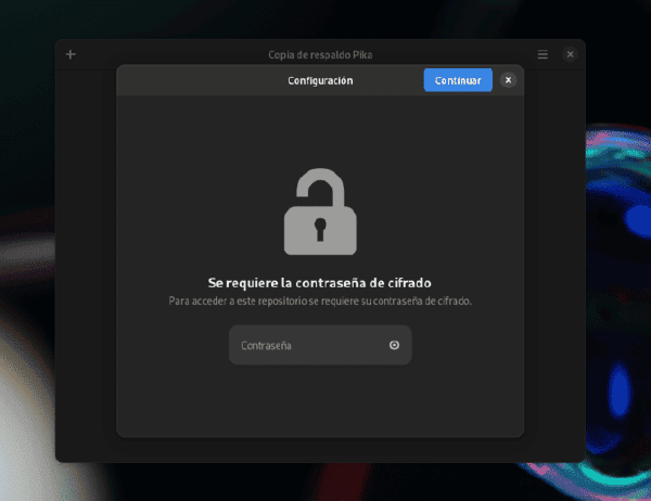 Contraseña del repositorio borg
