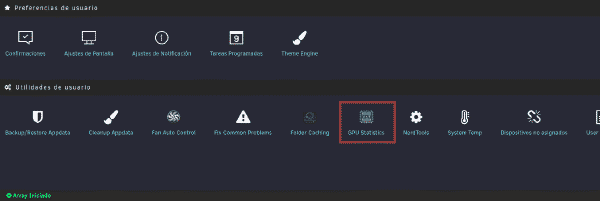 Configuración de GPU Statistics