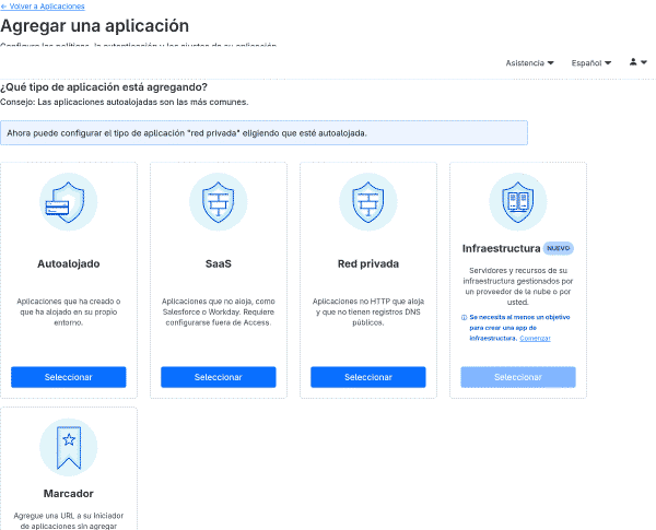Añadir nueva aplicación autoalojada en Cloudflare Access