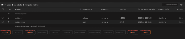 Configuración YAML de Frigate-Notify