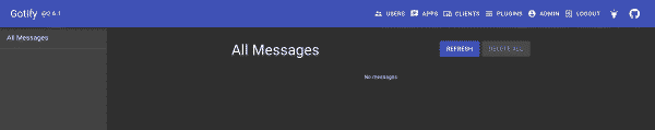 Login de Gotify con credenciales por defecto