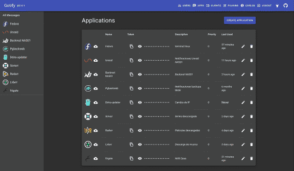 Aplicaciones compatibles con Gotify