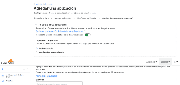 Configuración de marca y logo en la aplicación de Cloudflare Access