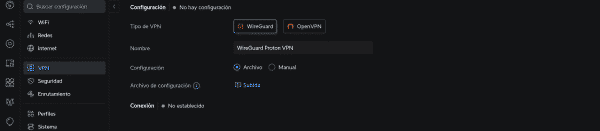 Configuración de cliente VPN WireGuard en UniFi