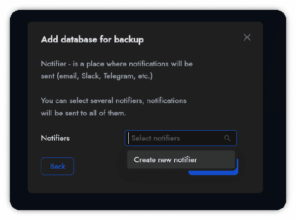 Configuración de notificaciones en Databasus