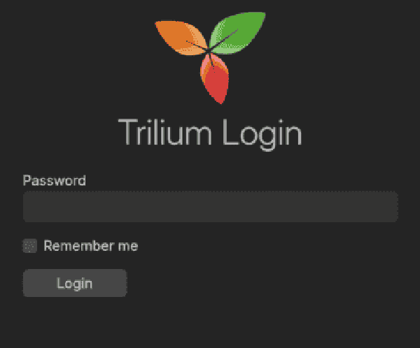 Confirmación de contraseña en Trilium