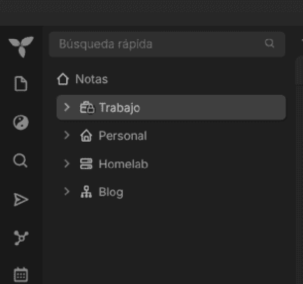 Workspaces en Trilium