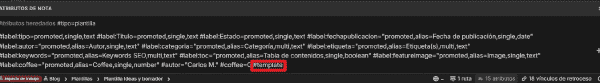 Asignación del atributo template a una nota en Trilium