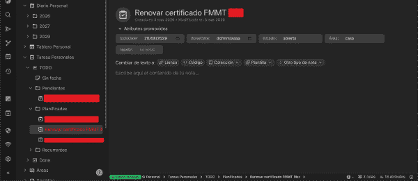 Script attributeChanged moviendo tareas